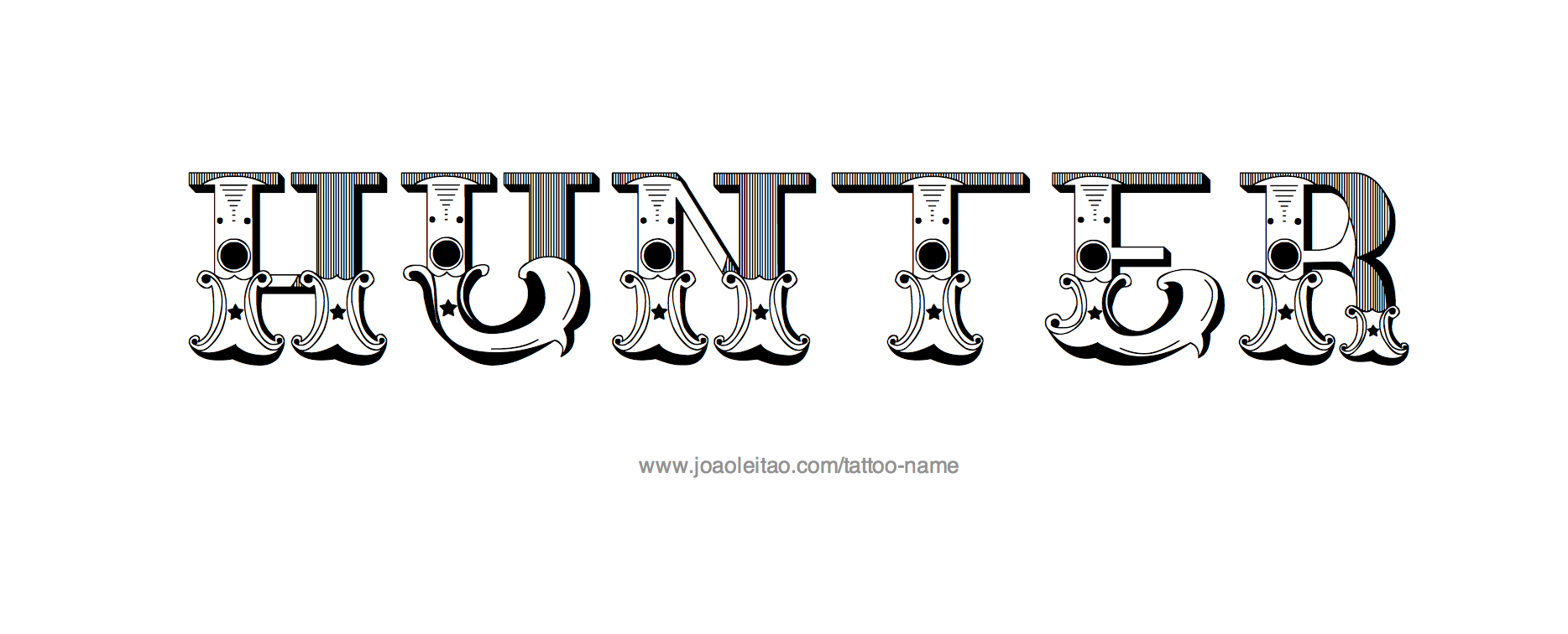 Hunter Name Tattoo Designs